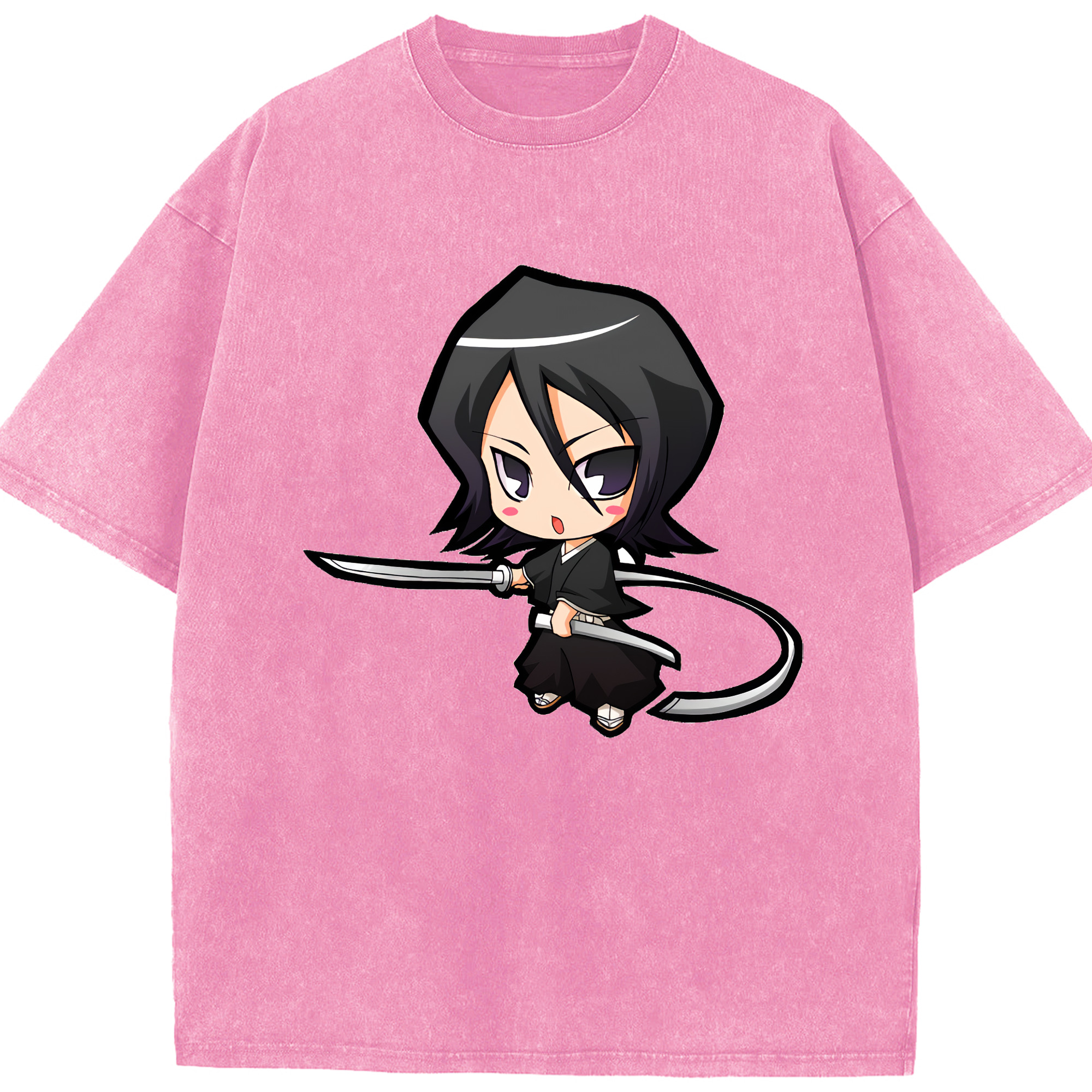 （画像用） ブリーチ 朽木ルキア BLEACH Kuchiki Rukia 綿100% ヴィンテージ風 半袖Tシャツ（フロントプリント）